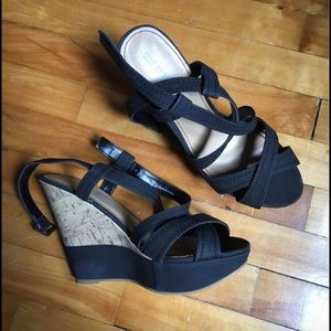 Call It Spring wedge sandals. Size 10.
5.5” heel including platform.